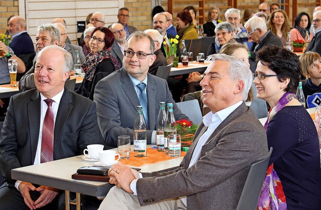 Die Politikerriege beim CDU-Lunch in d...Thomas Strobl und MdL Marion Gentges.   | Foto: Reiner Beschorner