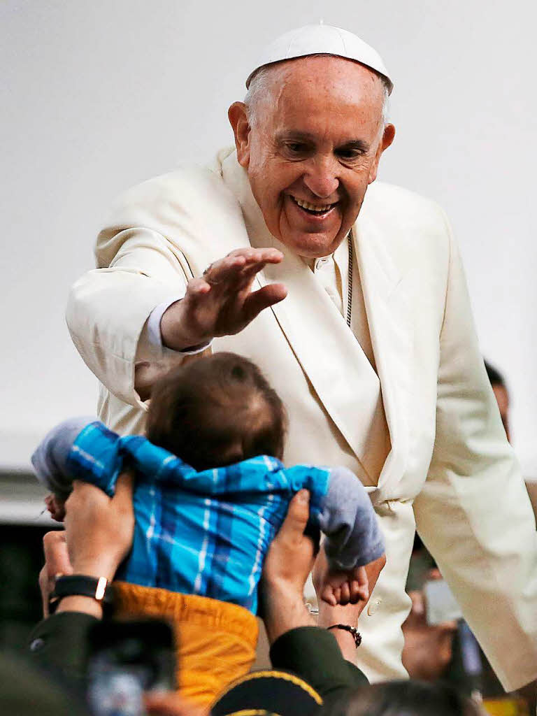 Auch bei seiner Reise nach Kolumbien 2017 setzte sich der Papst fr Frieden ein.