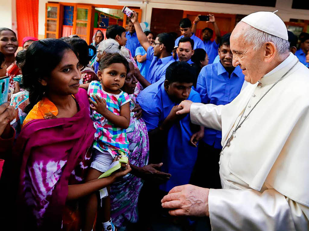 Vor dem Hintergrund der Rohingya-Flchtlingskrise reiste der Papst 2017 nach Bangladesch.