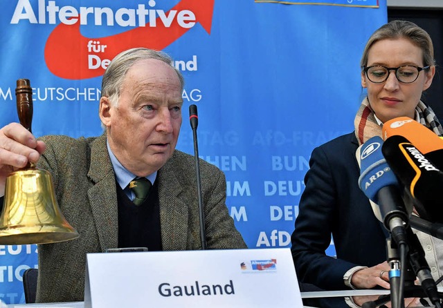 AfD-Fraktionschef  Alexander Gauland u...e Co-Fraktionsvorsitzende Alice Weidel  | Foto: DPA