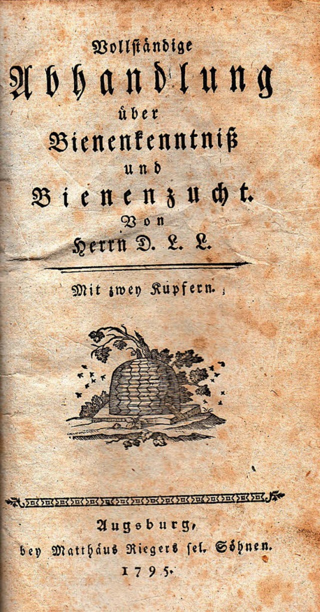 Die Bienenzucht hat in Simonswald  lan...mker Pauli Pfaff vom Kilpen anno 1840.  | Foto: Hans JrgenWehrle