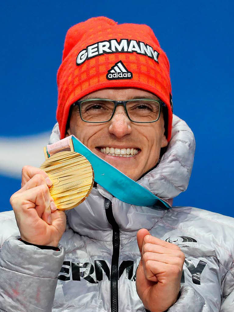 Gundelfinger Martin Fleig mit seiner Goldmedaille
