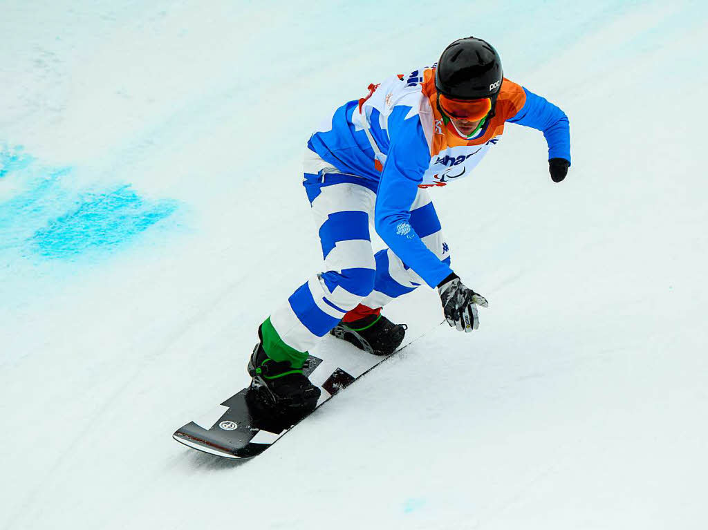 Der Italiener Jacopo Luchini beim Banked Slalom