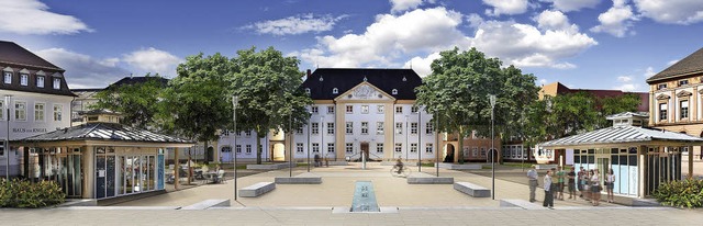 So knnte er einmal aussehen, der Plat...mtsgericht und Karl-Friedrich-Schule.   | Foto: Simulation: Stadtverwaltung