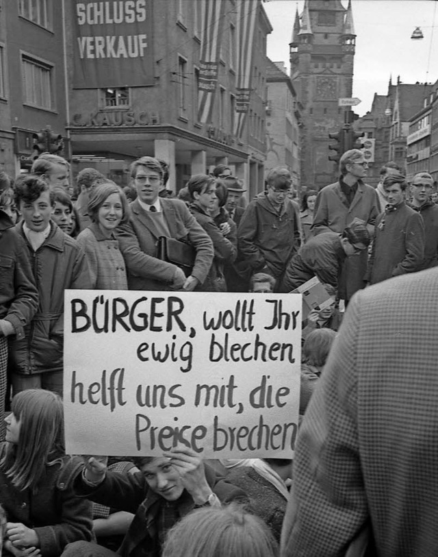 Aus dem Gedchtnis der Stadt nicht weg...oteste gegen Fahrpreiserhhungen 1968.  | Foto:  Willy Pragher/Staatsarchiv Freiburg