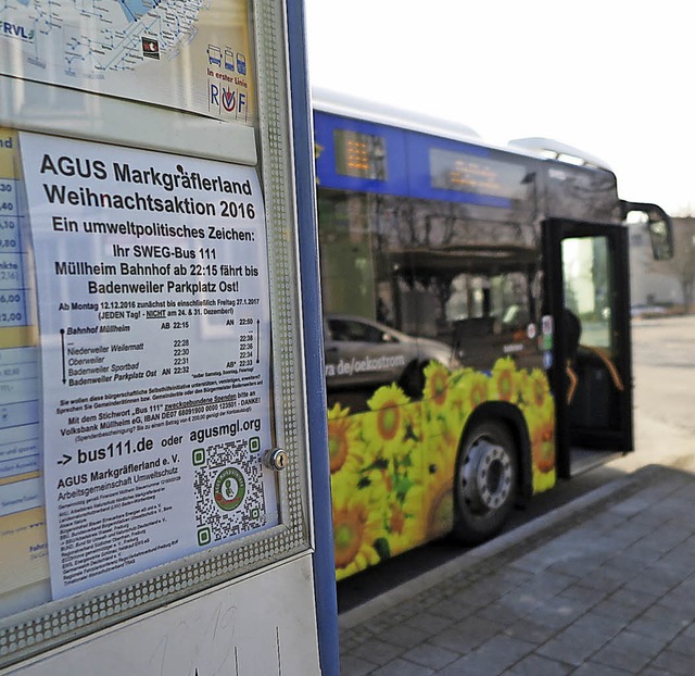 Mit Spenden finanziert die Agus den Sptbus auf der Linie 111.   | Foto: Philipp