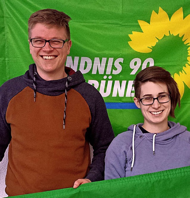 Juliane Hauer und Michael Christ vertreten die Grne Jugend im Ortenaukreis.   | Foto: grne Jugend