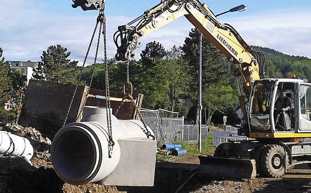 Teure Regenwasserbehandlung in Maulbur...igen Arbeiten an der Hauinger Strae.   | Foto: Ghler/ZVG