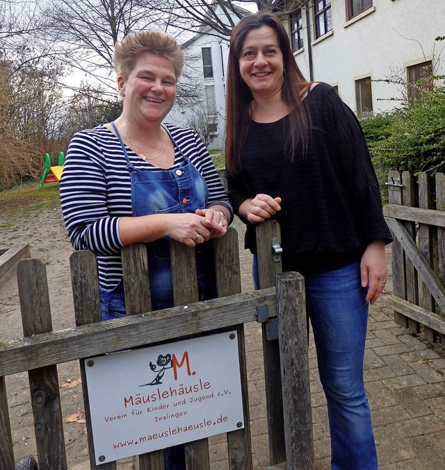 Alexandra Westermann (rechts) und Petr...den Verein Muslehusle in Inzlingen.   | Foto: Johanna Hgg