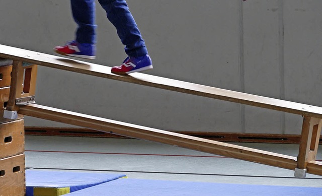Neue Abteilung Leichtathletik in Reute...&#8217;s Balancetraining in der Halle.  | Foto: Jasmin Bergmann