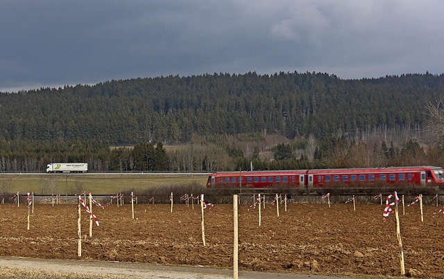 Eine Vorahnung von der Dimension des S...222;Hohe Mauer&#8220; ausgesteckt ist.  | Foto: Christa Maier