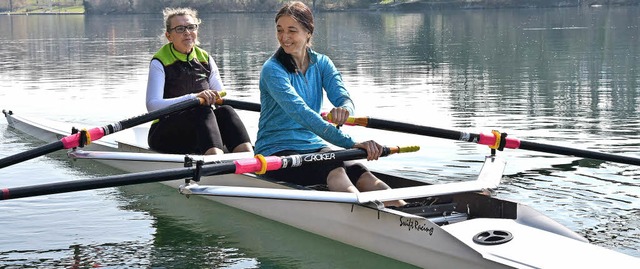 Erstmals im Ruderboot, die Ehefrau des...d) mit  Gunda Fink vom RC Rheinfelden   | Foto: Heinz Vollmar