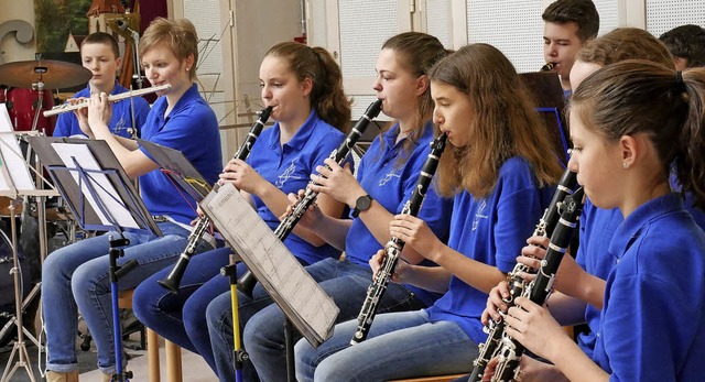 Die jungen Klarinettisten des Musikvereins Buchenbach in Aktion.   | Foto: privat