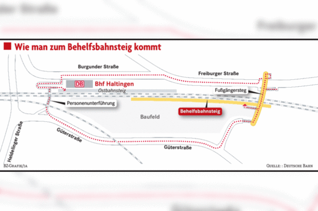Behelfsbahnsteig in Haltingen geht demnächst in Betrieb