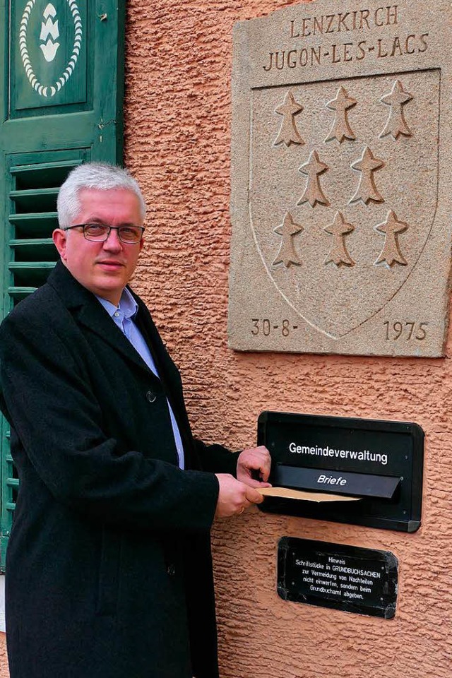 Raoul Mgge, 48 Jahre alter Diplom Pol...ermeisteramt in Lenzkirch eingeworfen.  | Foto: Ralf MOrys