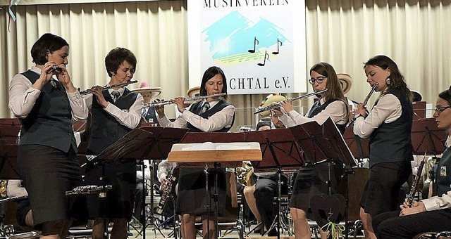 Mitreiend: Das Solo des Fltenregiste...chtzle und Julia Wisser (von links).   | Foto: Musikverein