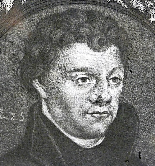 Der junge Martin Luther, Kupferstich um 1750, Dreilndermuseum  | Foto: Sabine Ehrentreich