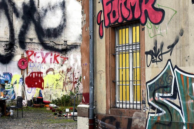 Graffiti an einer Hausmauer in Freiburg  | Foto: Thomas Kunz