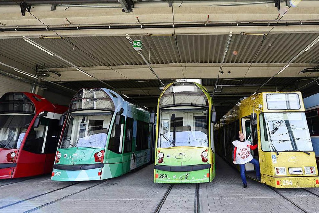 Die Straenbahnen und Busse der VAG bl... die Schauinslandbahn wird bestreikt.   | Foto: Ingo Schneider