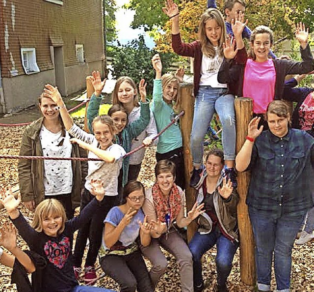 Die Jugendgruppe der Trachten-Akkordeo...terin Patricia Eckmann (vorne Mitte).   | Foto: Liane Schilling