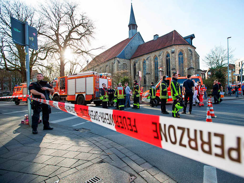 Die Innenstadt von Mnster wurde am Samstag nach dem Zwischenfall abgesperrt.