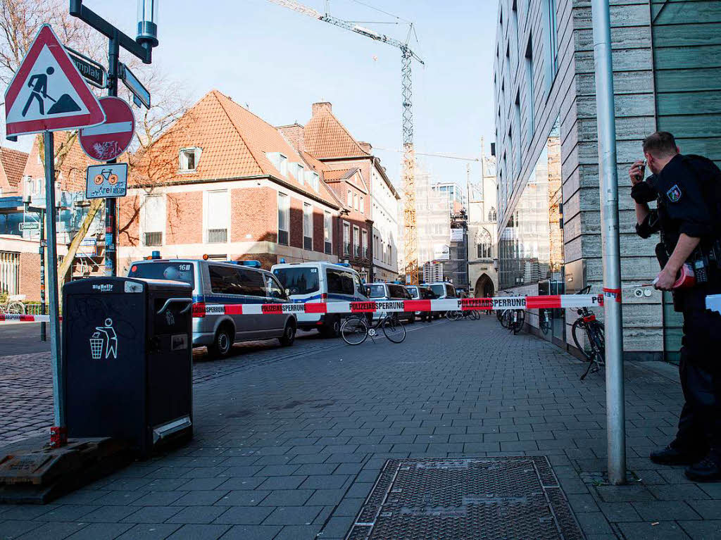 Die Innenstadt von Mnster wurde am Samstag nach dem Zwischenfall abgesperrt.