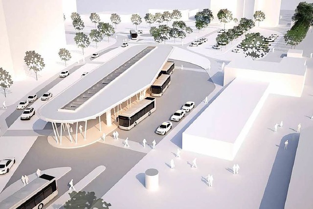 Der neue Bahnhofsvorplatz im Modell  | Foto: Stadt