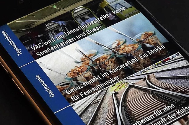 Die Startseite der Nachrichten-App BZ ... stark reduzierte Kennenlernpreise an.  | Foto: Wolfgang Grabherr