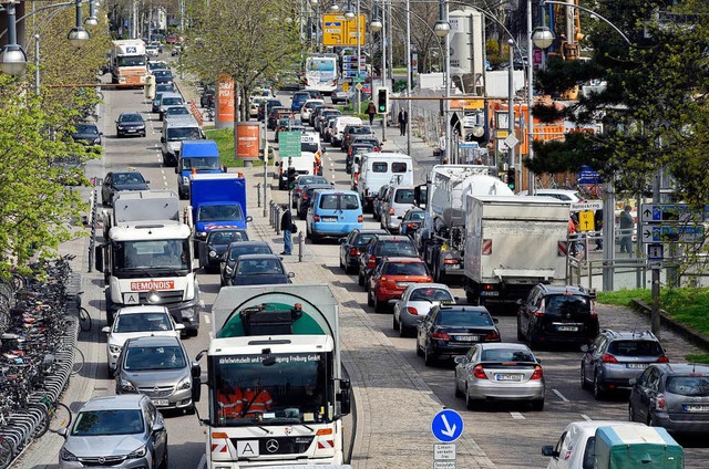 Weil Busse und Bahnen der VAG bestreik...kehr &#8211; etwa auf der Bismarckalle  | Foto: Thomas Kunz