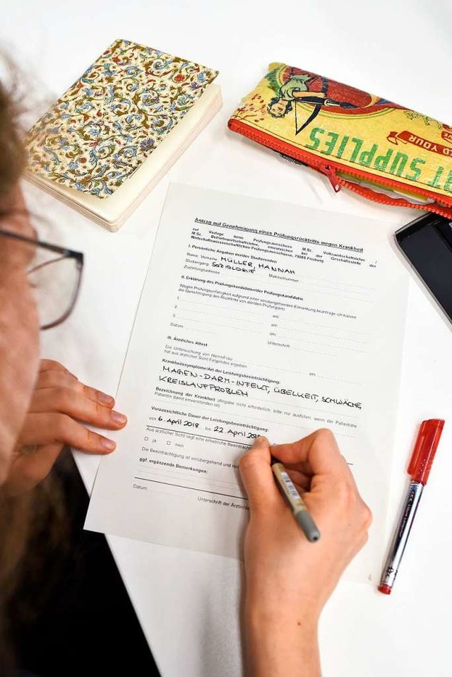 So sieht das Formular aus, das Studier...wenn sie bei einer Prfung krank sind.  | Foto: Thomas Kunz