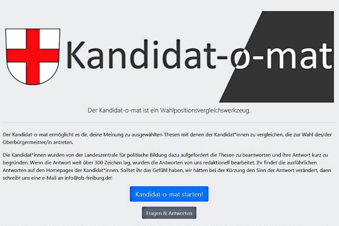 Nicht der echte: Die Jusos Freiburg ha...eigenen Kandidat-O-Maten programmiert.  | Foto: Screenshot
