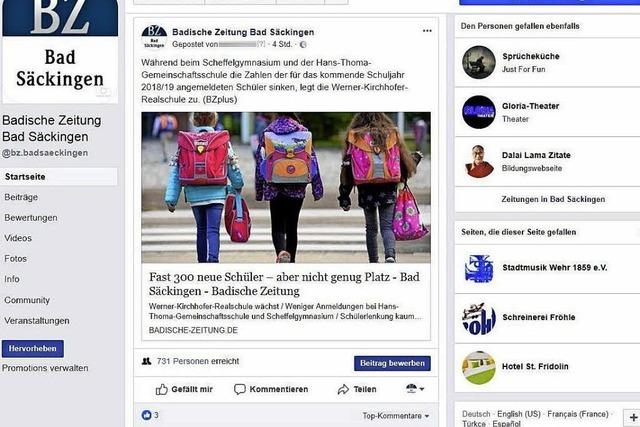 3000 Likes fr die Facebook-Seite der BZ Bad Sckingen