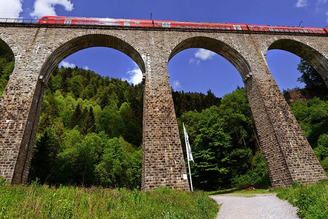 Bild aus vergangenen Tagen: Die roten ...ftig nicht mehr auf der Hllentalbahn.  | Foto: Patrick Seeger