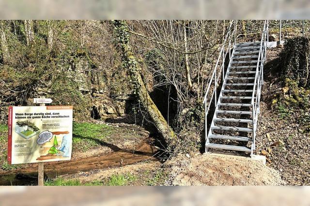 Stahltreppe ersetzt Holzsteg