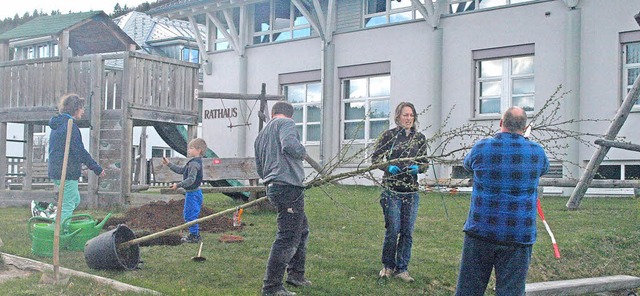 Tatkrftige mnnliche Untersttzung er...ere Bsche das Areal bereichern werden  | Foto: Karin Stckl-Steinebrunner