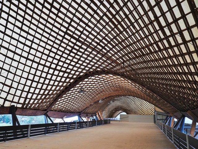 Grte Holzgitterschalenkonstruktion d... die Bundesgartenschau 1975 entworfen.  | Foto: -