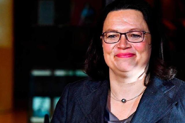 Nahles erste Frau an der SPD-Spitze: nur 66 Prozent Zustimmung
