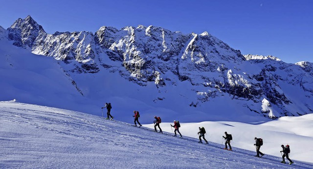 Die Skitourengruppe des Ski-Club Kande...Montafon-Gebiet (Schweiz/sterreich).   | Foto: sck