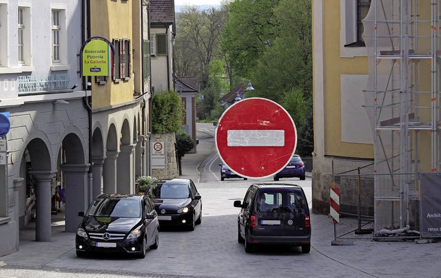 Die Frstenbergstrae in Donaueschingen ist zur Einbahnstrae geworden.   | Foto: Guy Simon