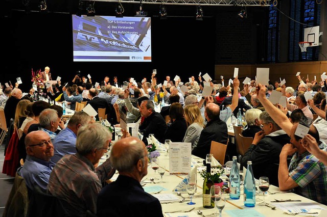 Die Versammlung segnete die Geschftspolitik einstimmig ab.  | Foto: Hans-Peter Mller