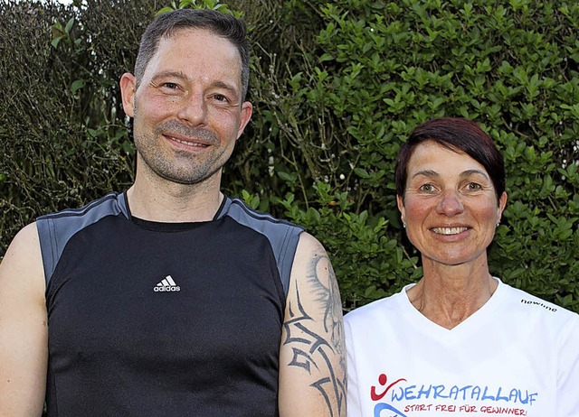 Lauftraining bei den Profis. Ralf Mart... Training fr den Trompeterlauf dabei.  | Foto: Nina Witwicki