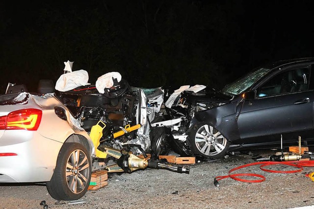 Die Unfallstelle bei Altenheim, wo ein BMW und ein Mercedes kollidiert sind.  | Foto: Wolfgang Knstle
