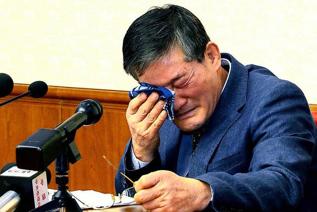 Kim Dong Chul bei einer Pressekonferen...Nachrichtenagentur KCNA herausgegeben.  | Foto: AFP