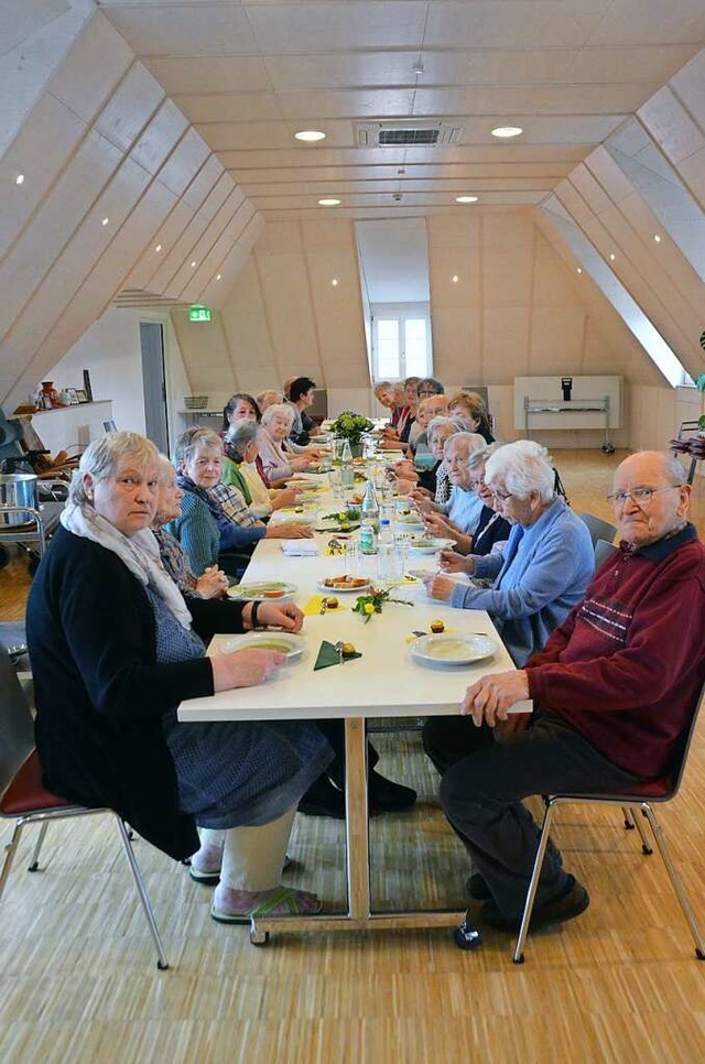 Fixpunkt des Tages im Katharina-Mathis...Merdingen:  das gemeinsame Mittagessen  | Foto: Sebastian Krger