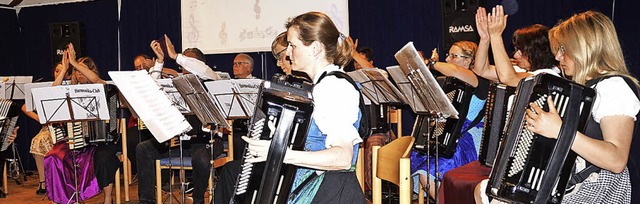 Das Aktivorchester des Harmonika-Clubs...olles Programm mit schnellen Stcken.   | Foto: Verena Wehrle