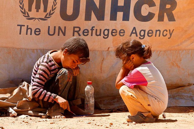 Kinder im UN-Lager Zaatari in Jordanien   | Foto: DPA
