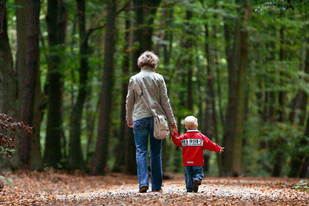 Eine Spaziergängerin entdeckte die beiden Dreijährigen im Wald. (Symbolbild)  | Foto: dpa