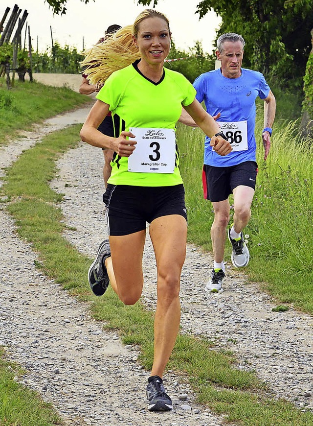 Trotz Hitze leichtfig zum Sieg bei den Frauen: Sabine Schmey   | Foto: Thoma