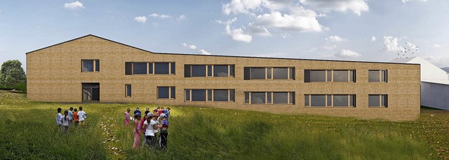 So wird der Neubau der Rickenbacher Schule vom Sportplatz betrachtet aussehen.  | Foto: Architekturbro: Spiecker Sautter Lauer