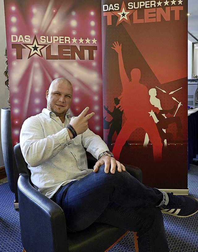 Ingo Kritzer, Freiburger Kandidat fr das Supertalent, gibt sich entspannt.  | Foto: Ingo Schneider